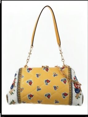 Tory Burch Cleo Quilted Floral Leather Shoulder Bag
